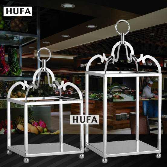 Hotel supplies: Square stainless steel pastry rack, cake and bread snack rack, pastry table Application Scenario