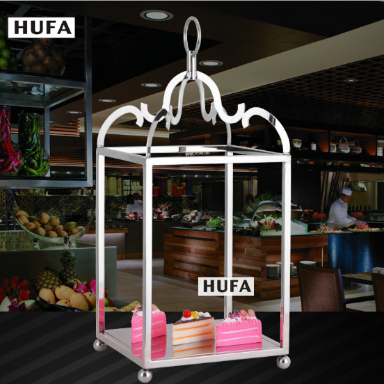 Hotel supplies: Square stainless steel pastry rack, cake and bread snack rack, pastry table Specification image