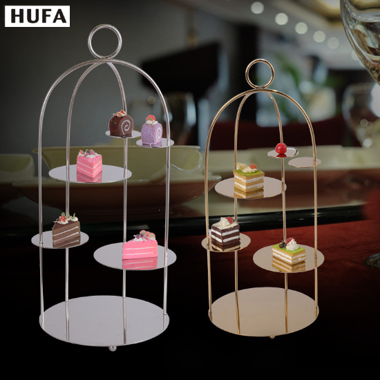 Hotel supplies: Western cuisine, coffee shop, birdcage, pastry rack, cake, dessert, sushi rack, display rack Application Scenario
