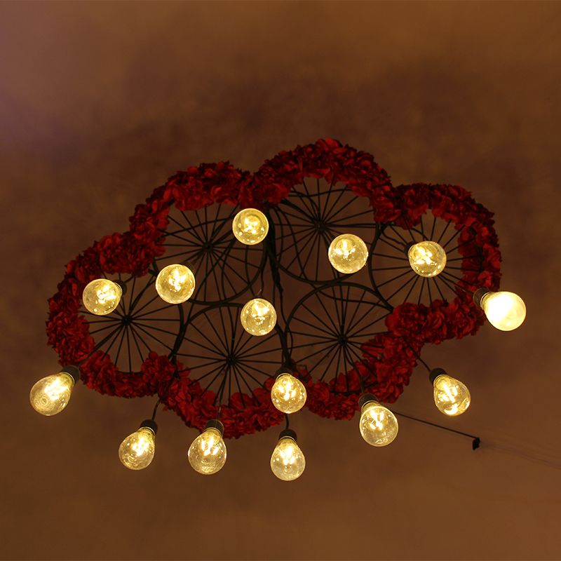 New decorative items from Haiyun Wedding Products Co., LTD., tungsten filament bulb, ironwork wheel chandelier