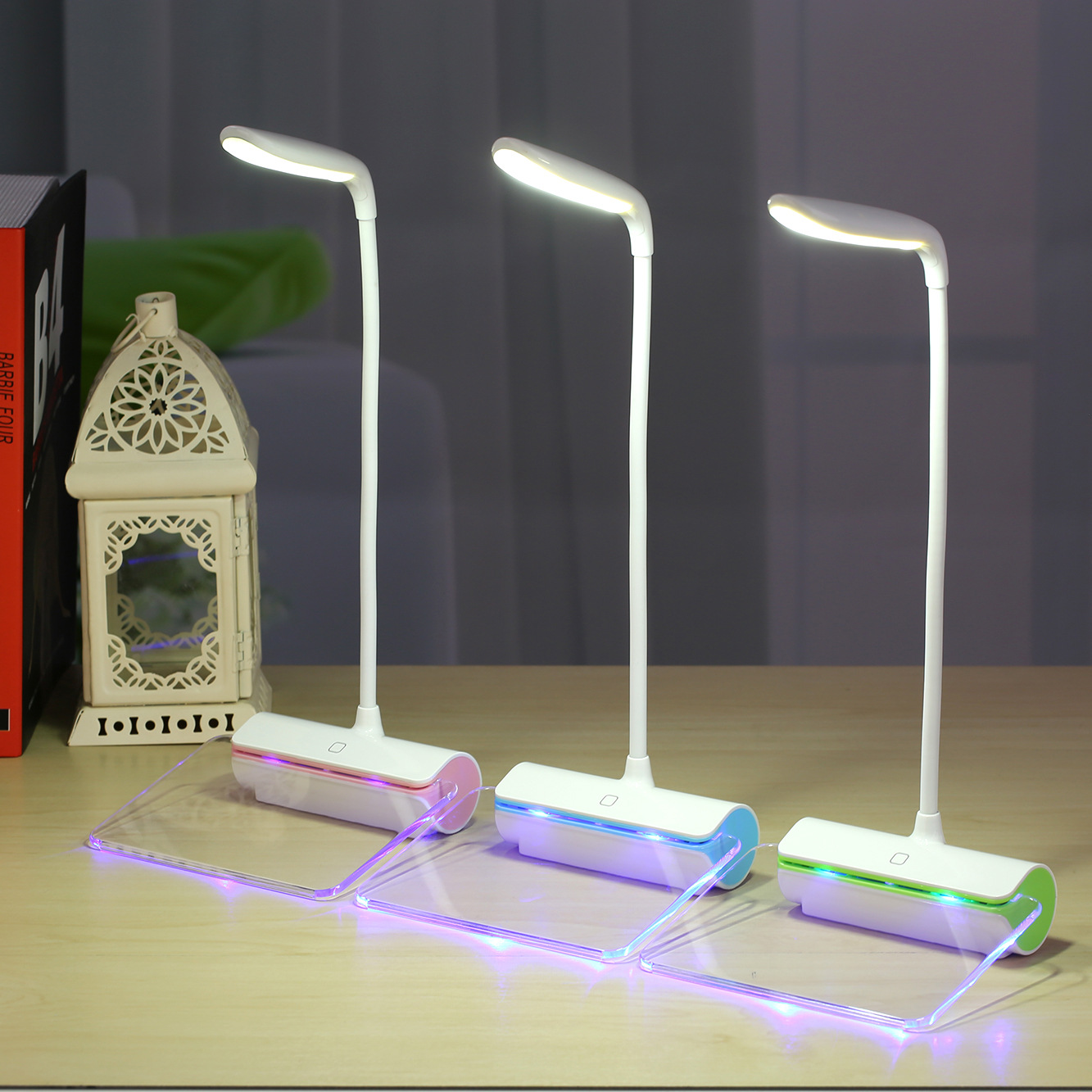usb charging Message board lamp Writing board Fluorescent board Desktop bedside touch nightlight lamp