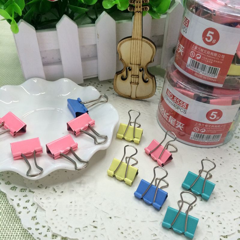 8555 type color long-tail ticket clip steel clip 19mm