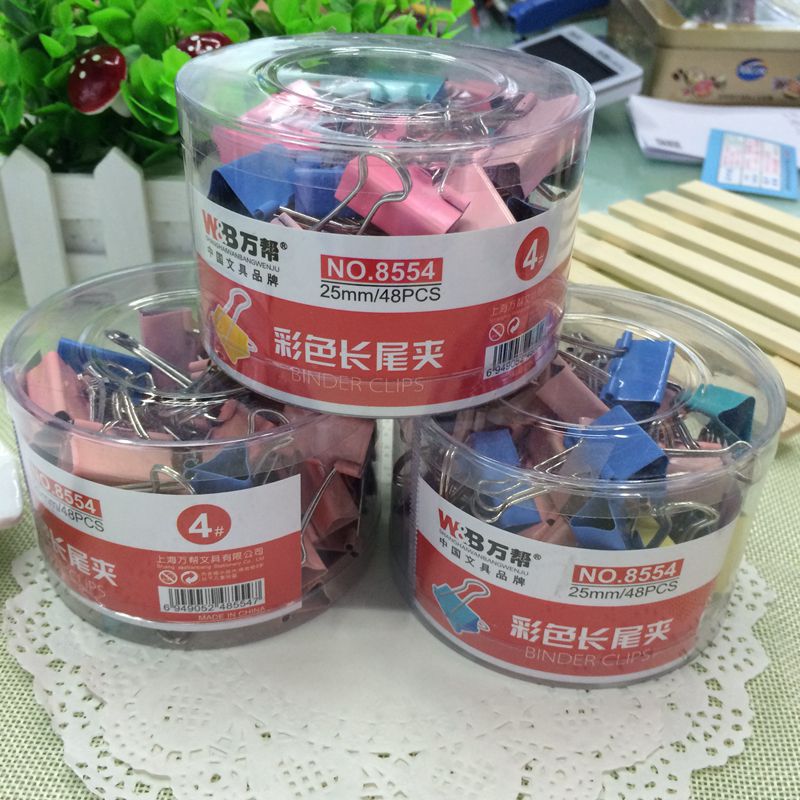 8554彩色长尾夹票夹学生夹燕尾夹25mm