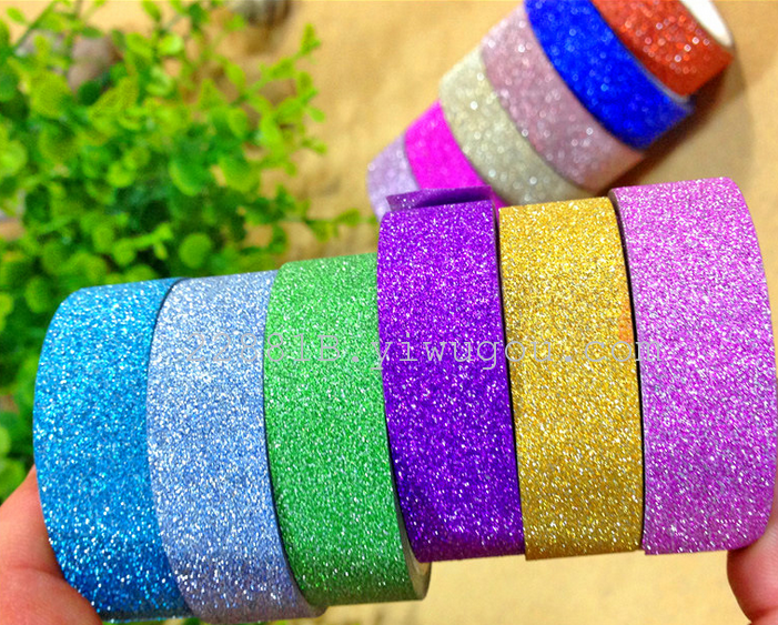 Oro chalote powder tape cinta de rasgar a mano cinta de bricolaje details Picture