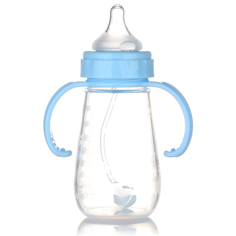 Baby Bottle 240Ml Wide Diameter Silicone Baby Bottle Automatic Straw Baby Bottle details Picture