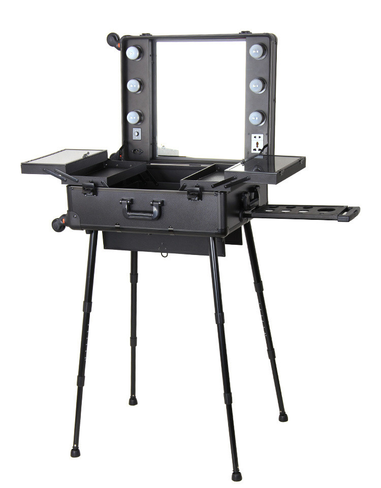 Professional makeup case with makeup suitcase makeup case light box makeup artist practical all aluminum universal wheel
