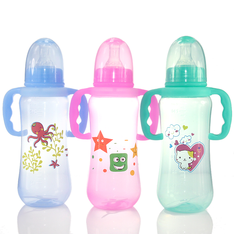 Small Ximi Selling With Handle Standard Caliber Baby Bottle Color Anti-Flatulence Pp Baby Bottle