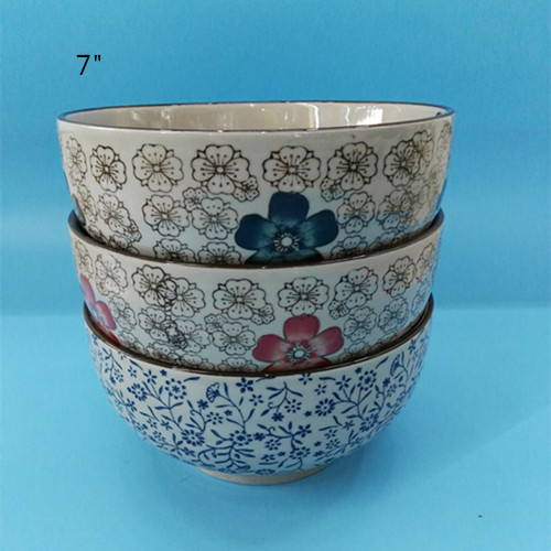 Japanese Zefeng Ceramic 7-Inch Noodle Bowl Household Noodle Bowl Soup Bowl Large Dish Bowl Noodles Bowl full figure
