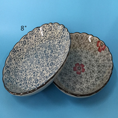 Japanese Underglaze 8-Inch Ceramic Porcelain Plate Steak Plate Hotel Creative Western Food Plate
