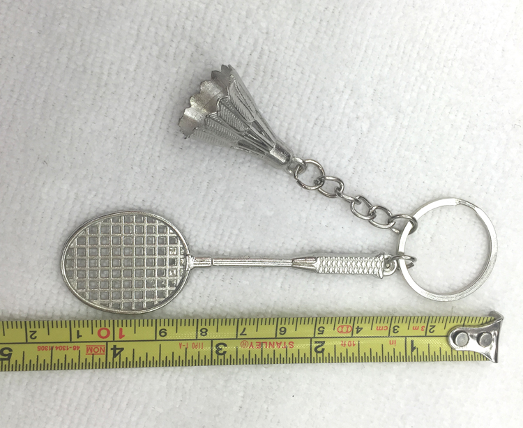 金属羽毛球钥匙扣特价批发迷你工艺羽毛球钥匙环 卡通羽毛球挂件产品图