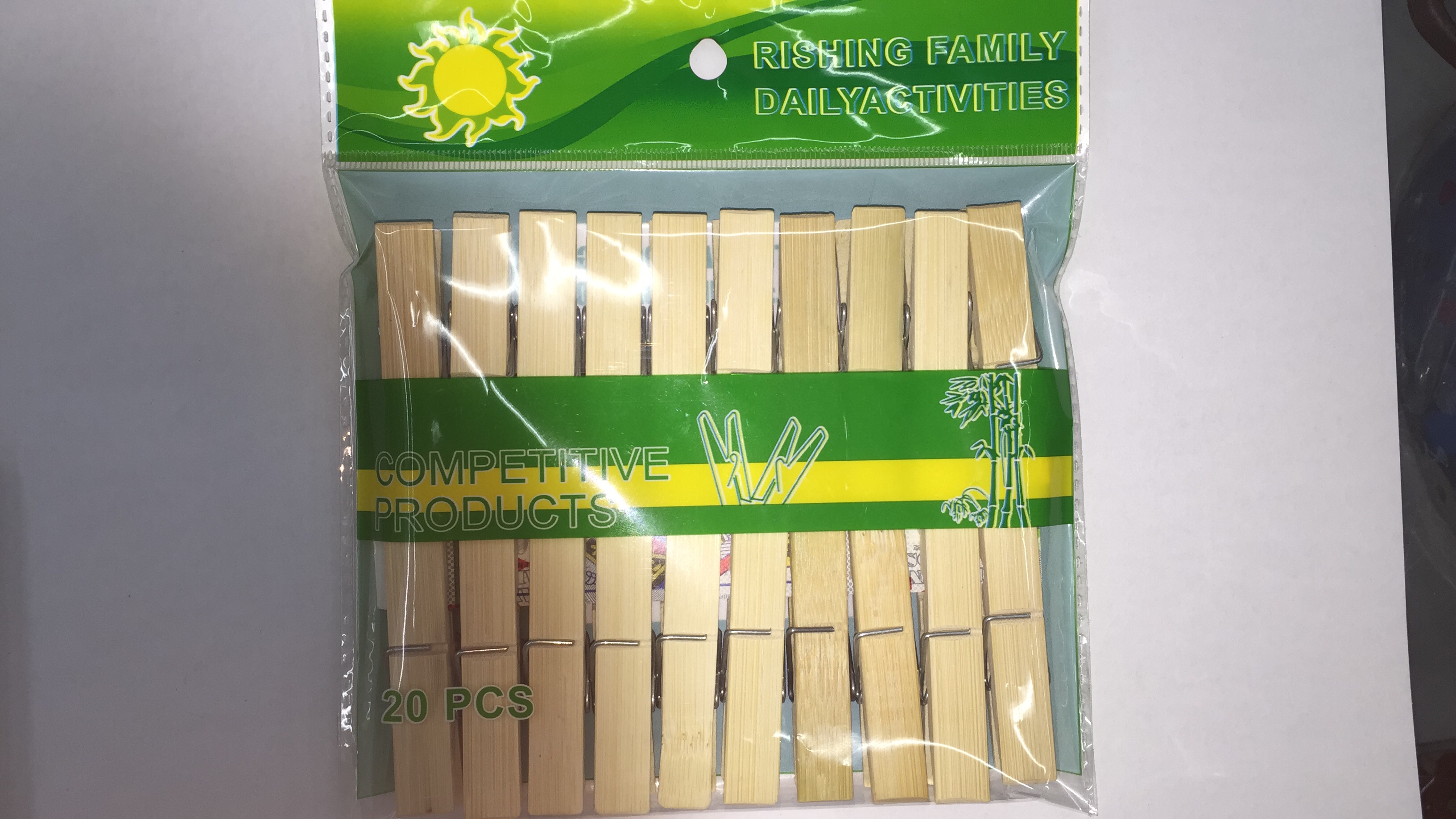 天然竹衣夹 晾衣夹 晾衣绳 文件夹