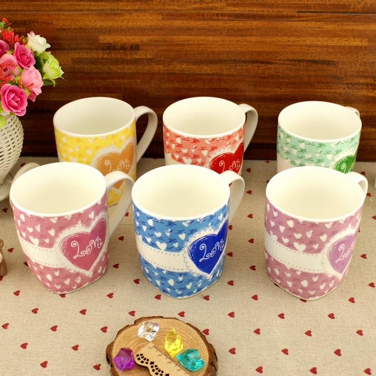 Sanyi 2016 New Valentine's Day creative cartoon Ceramic Cup Custom Couple Mugs Specification image
