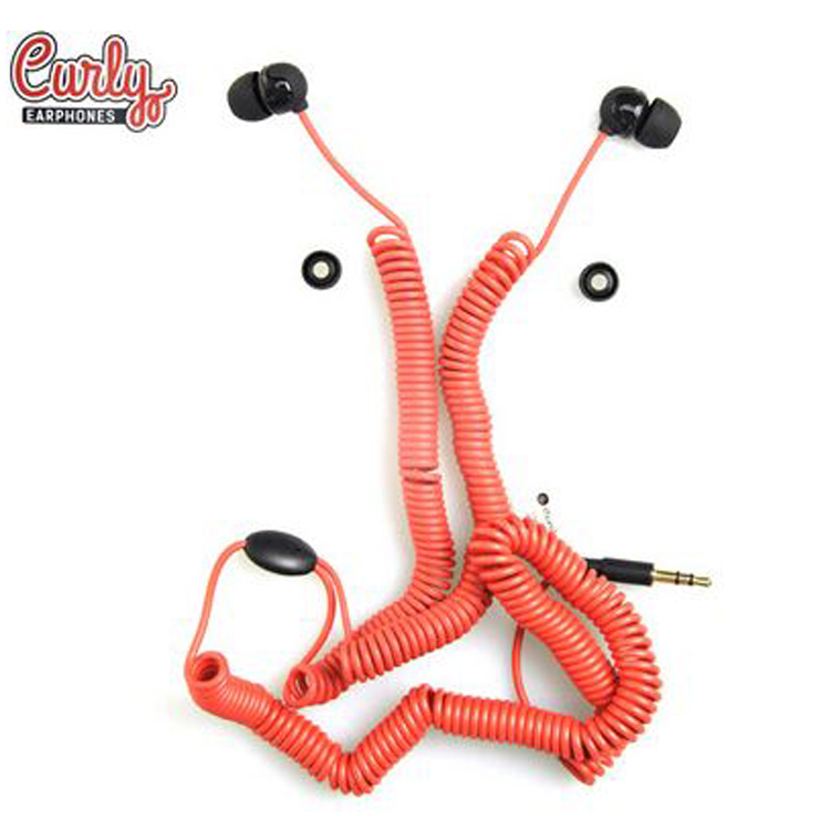Spring wire Metal headphone Zipper headphone phone line modeling microphone heavy bass headphone
