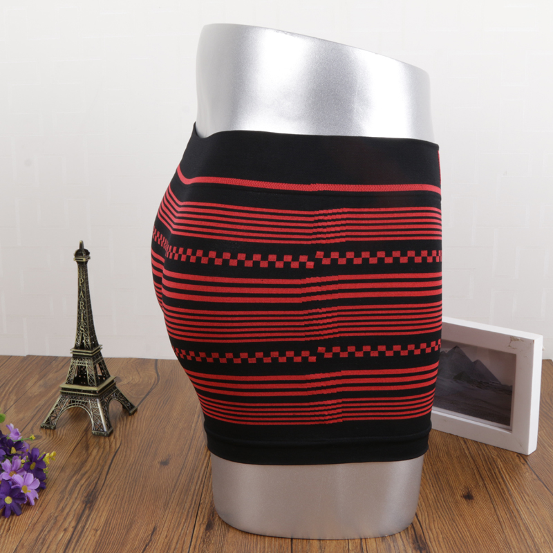 Feihua Men Striped Polyester Cotton Seamless Jacquard Underwear Boxers Manufacturers Direct Sales Specification drawing