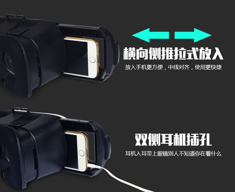 二代VR3D眼镜 虚拟现实眼镜 VR BOX手机眼镜细节图