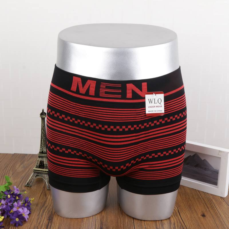 Feihua Men Striped Polyester Cotton Seamless Jacquard Underwear Boxers Manufacturers Direct Sales details Picture