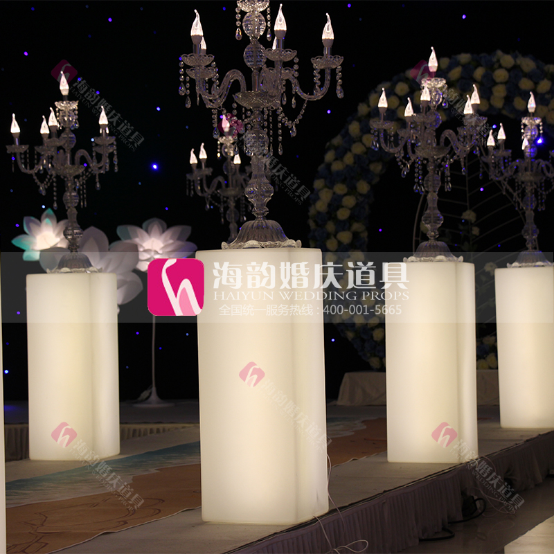 婚庆用品 婚礼舞台摆件 2016新品 发光路引 发光方柱