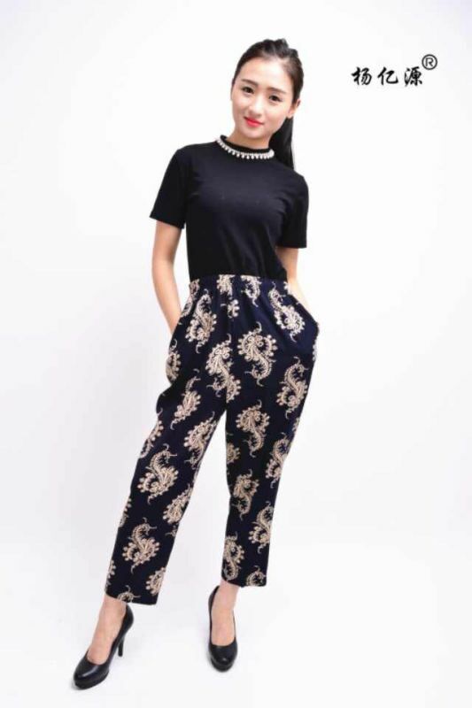 Yang Yiyuan knitted leggings, patterned pure cotton casual pants Specification image