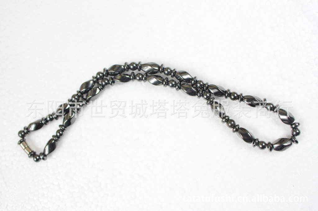 2016保健项链缓解疲劳磁疗手链黑胆石细节图