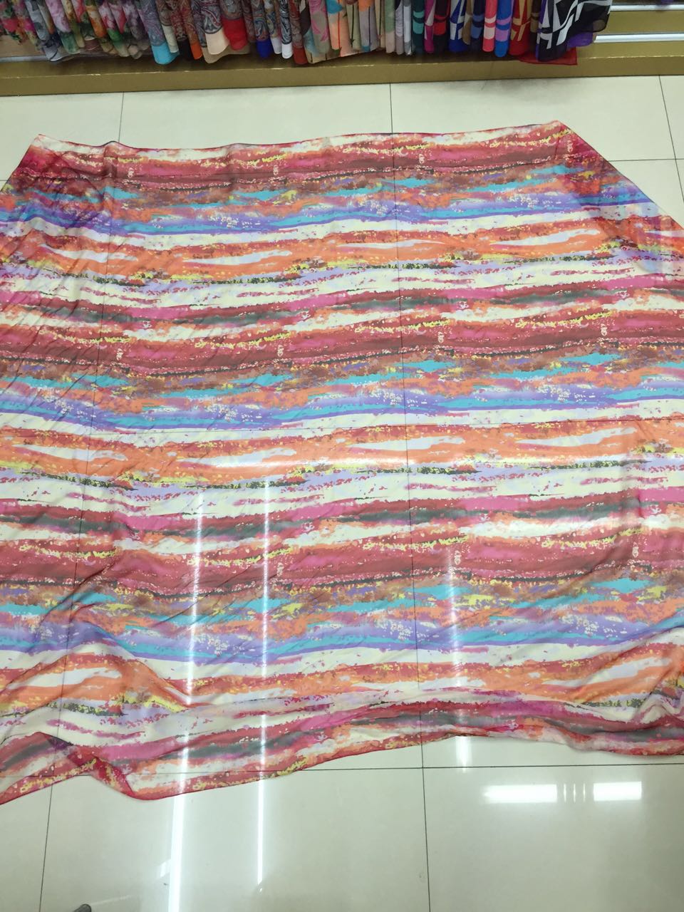 Gift wrapped Blue Pink Peach Blossom Scarf