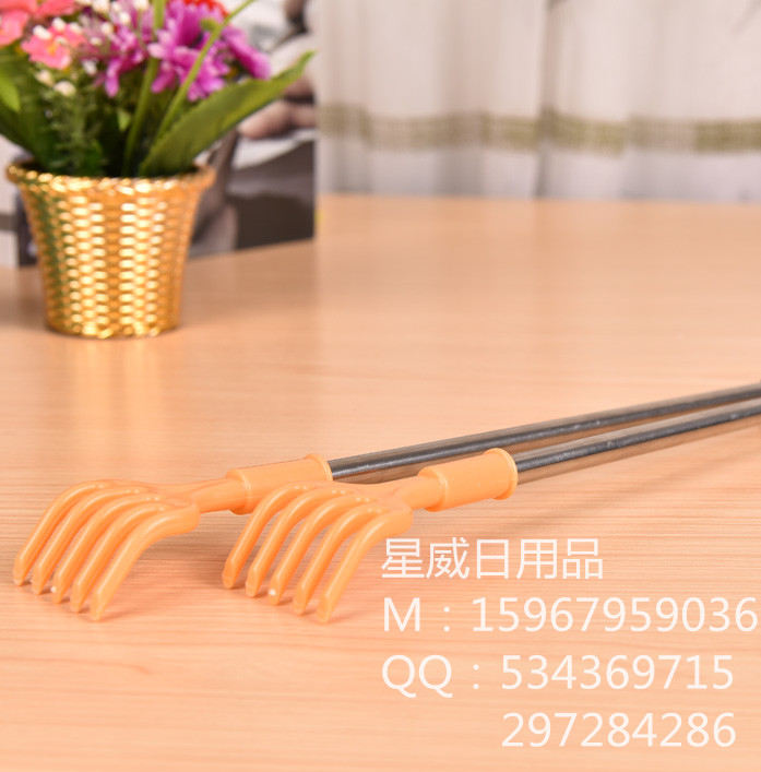塑料不求人痒痒挠抓痒器抓背不锈钢挠痒扒按摩器老头乐挠背一元店