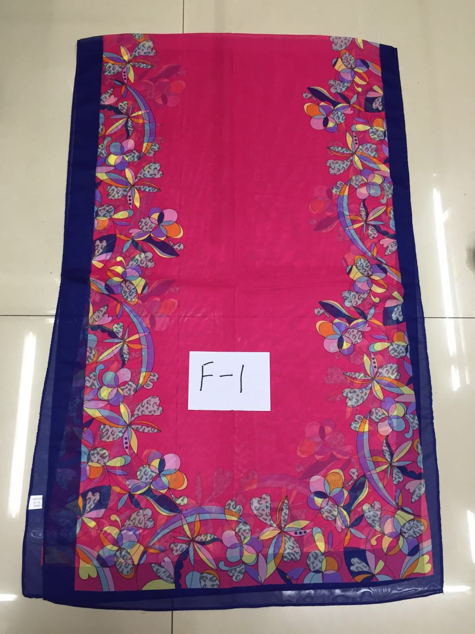 Graceful Peony Chinese Painting Printed Long Towel Specification drawing