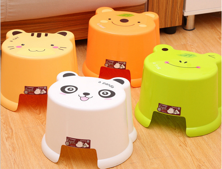 Cartoon Thickened Plastic Small Stool Bathroom Non-Slip Stool Kindergarten Cartoon Children Seat Stool Shoe Stool
