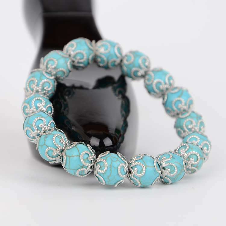 2016义乌工厂手工装饰手链绿松石女款细节图