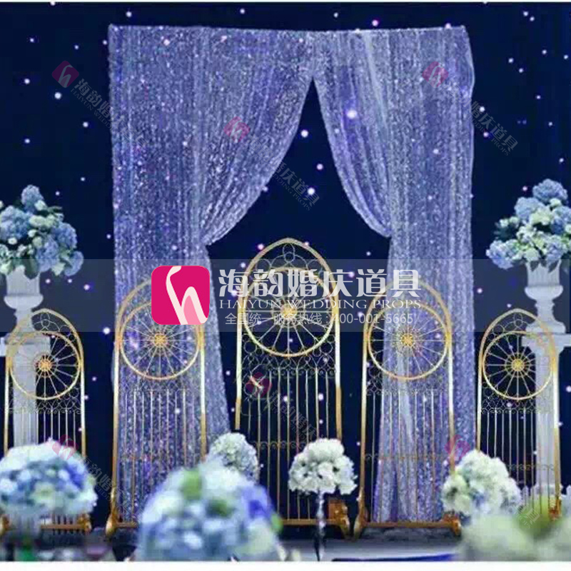 Yiwu Haiyun Wedding's new products include European-style background decoration doors, wedding props, wedding supplies and screens