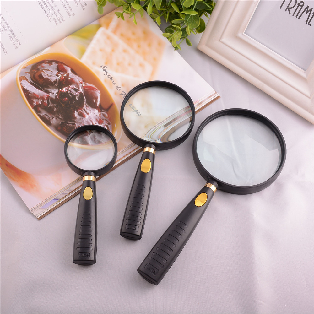 Jinghui factory direct hand-held high magnifying glass horizontal handle series magnifying glass for the elderly