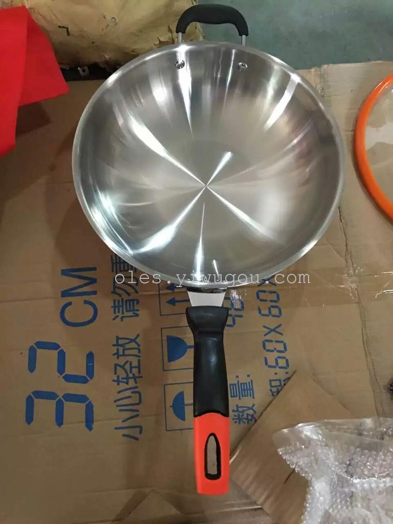 不锈钢3层炒锅，不锈钢3层钢锅，炒锅，礼品炒锅，礼品锅