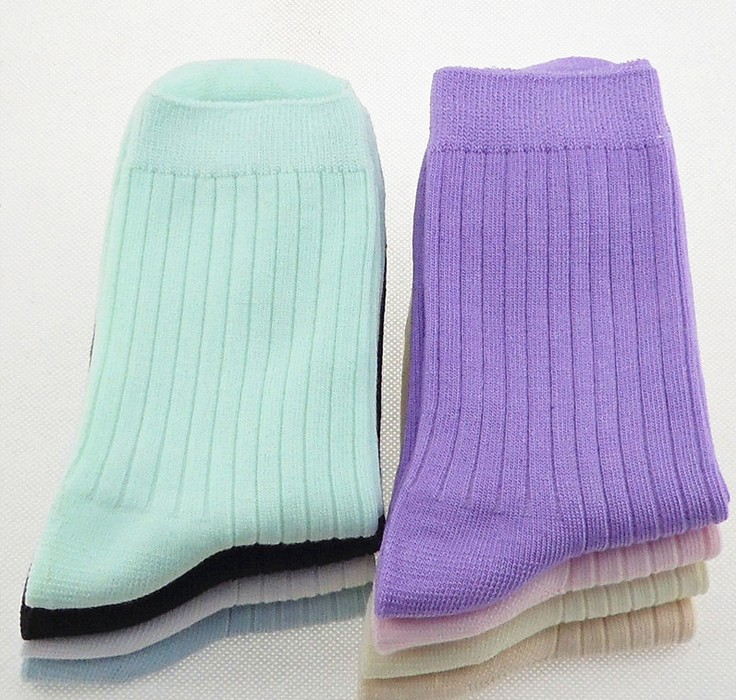 糖果色 秋冬新款竹纤维袜子女式 中筒女士纯棉袜