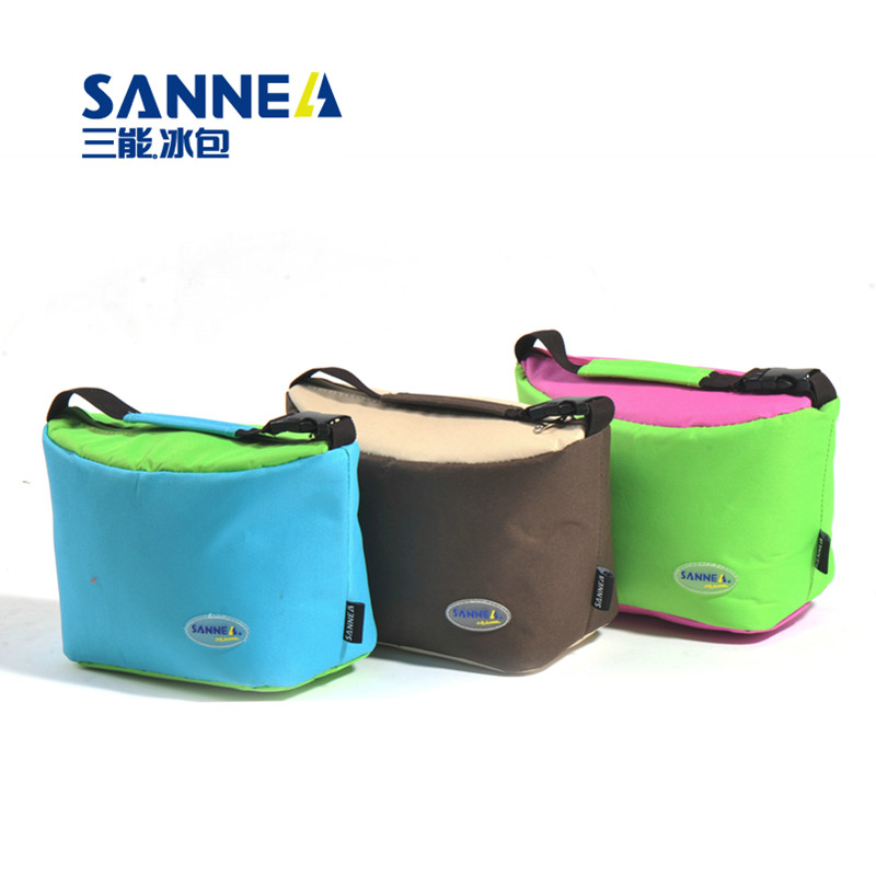 三能现货批发 乐扣饭盒包撞色保温便当包面料环保加厚细节图