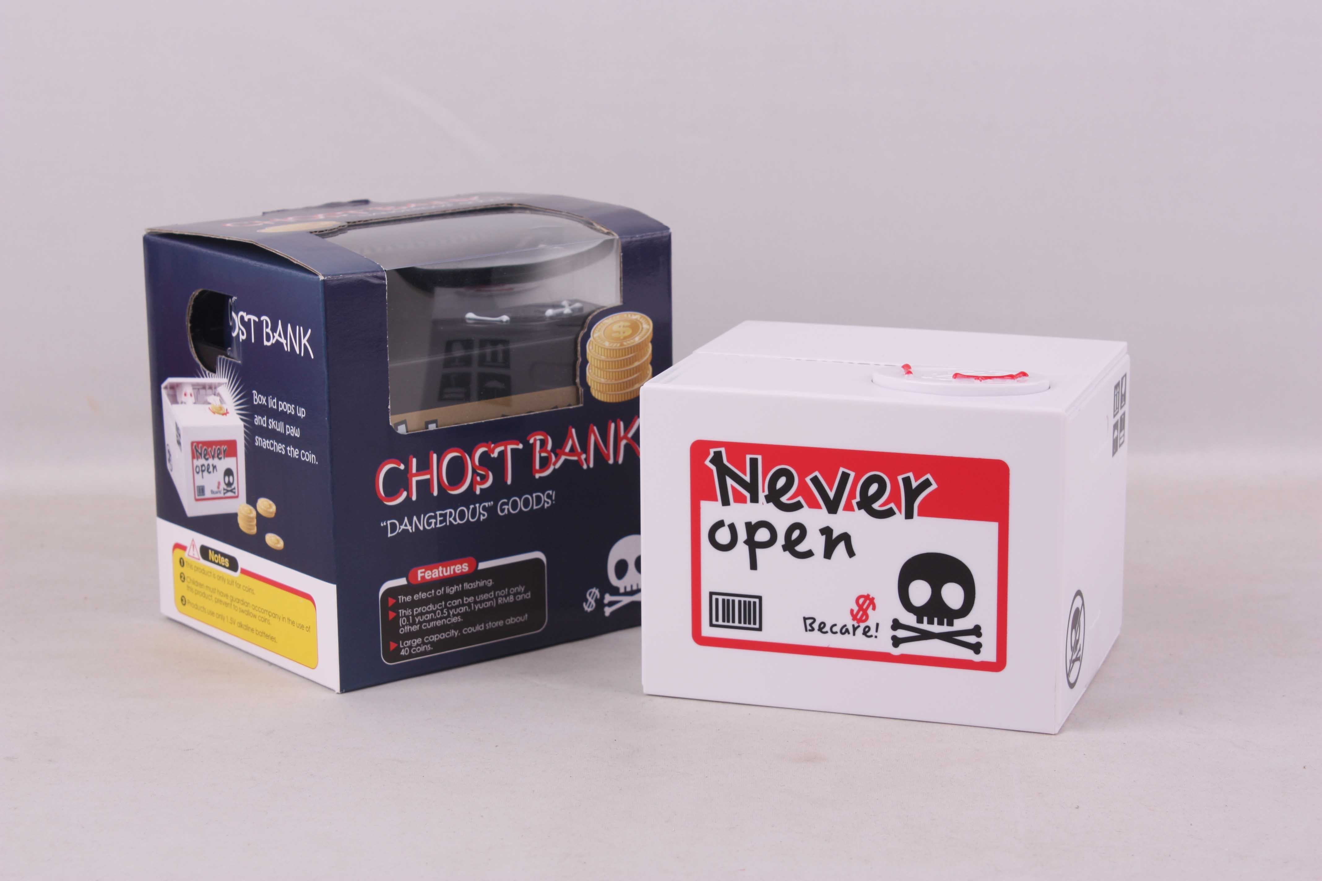 创意礼品存钱罐 会鬼叫发光的骷髅头存钱罐偷钱鬼贪钱鬼细节图