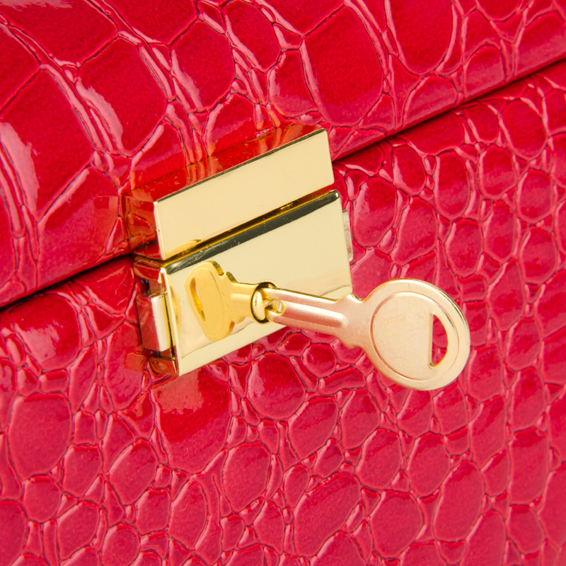 手提饰品首饰盒 多层鳄鱼纹首饰盒批发产品图