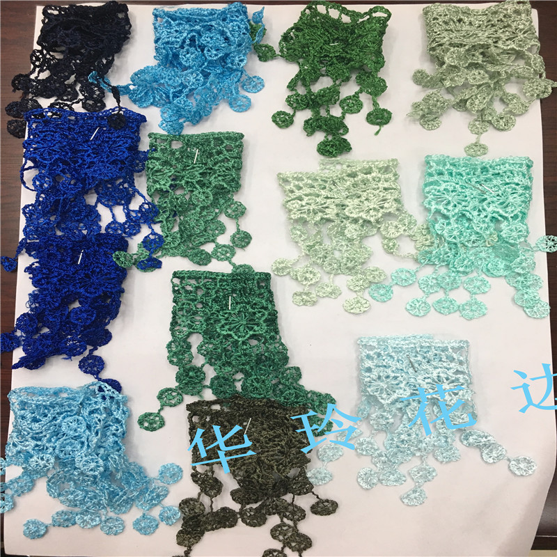 Hualing Lace, water-soluble lace, colored lace, drawstring lace, scarf, clothing decoration accessories, lace Application Scenario
