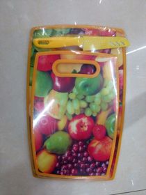 H818 3D Plastic Cutting board with knife Plastic three-piece household essential cutting board
