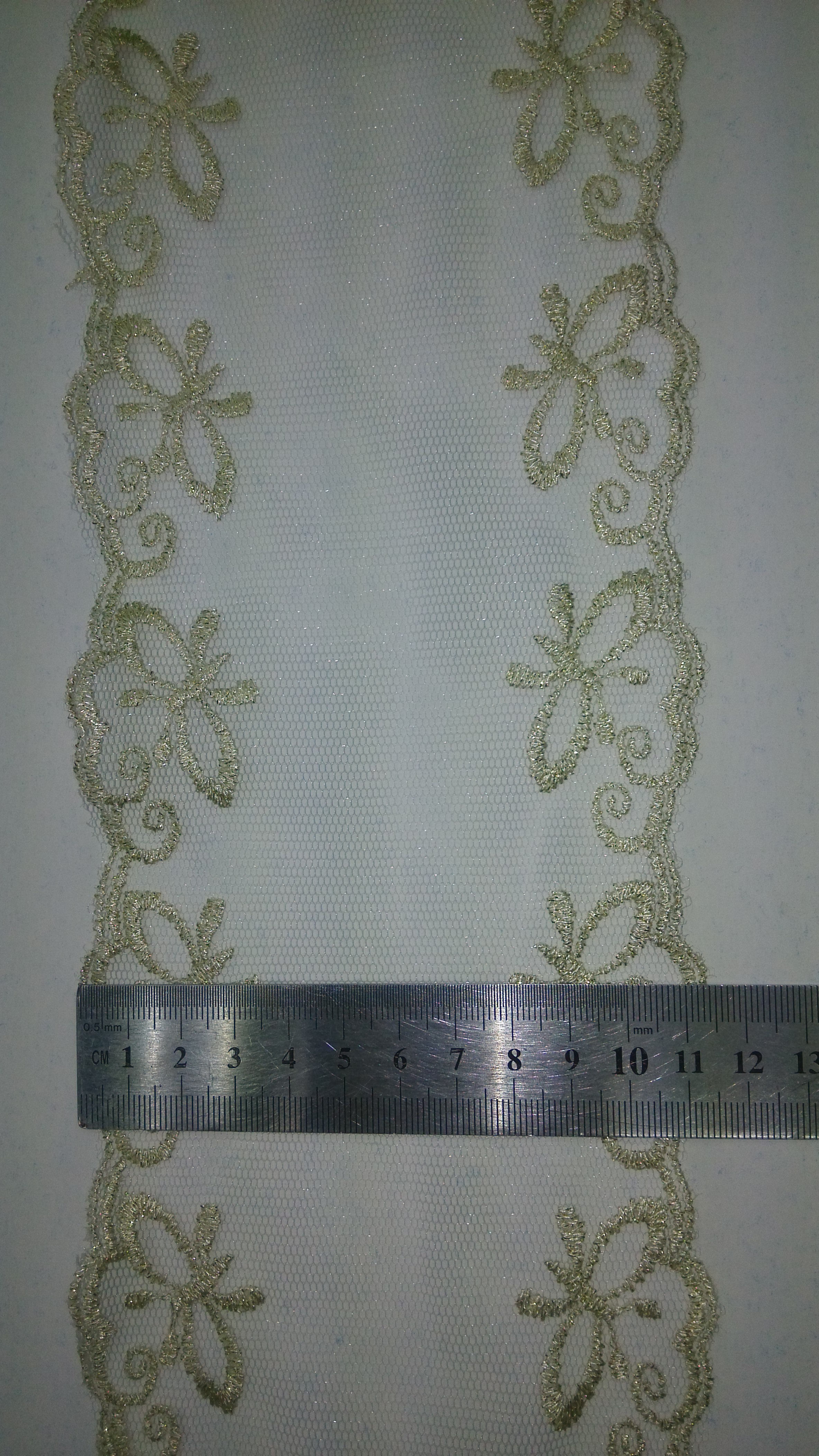 Golden thread butterfly lace fashionable hair flower lace scarf Lace sleeve mask lace Specification image