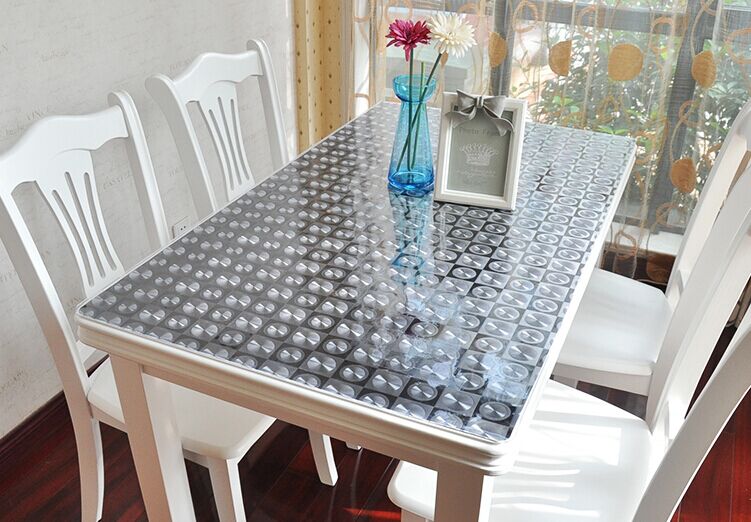 PVC磨砂透明软玻璃 PVC水晶板 餐桌垫茶几垫防水防油细节图