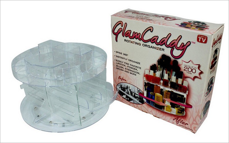 glam caddy Japanese-Korean 360-degree rotating storage box makeup rack assembly