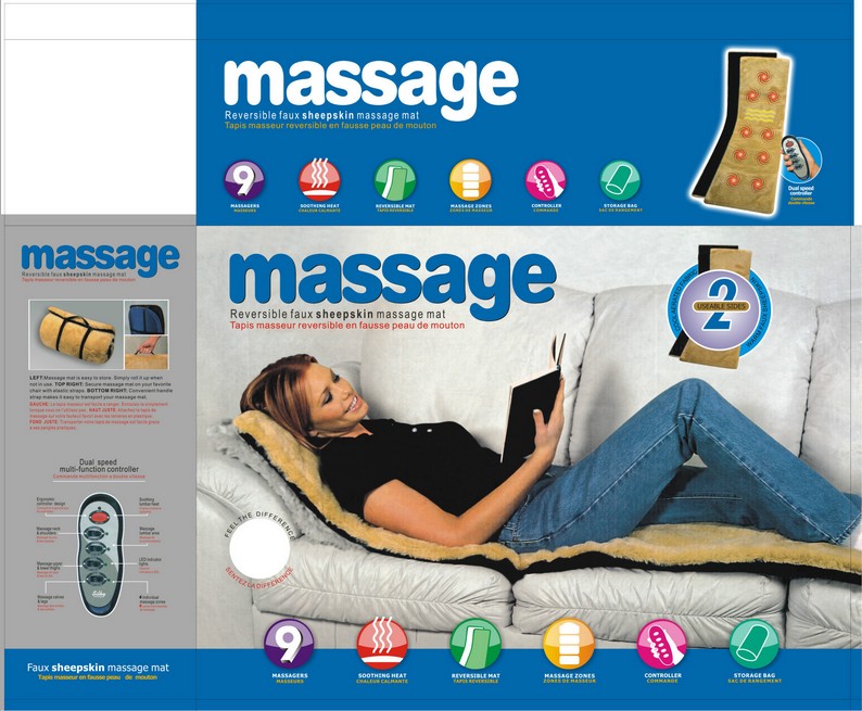 massage Anti-cashmere tape Heating 9-point full body massage pad 9 Motor therapy mattress