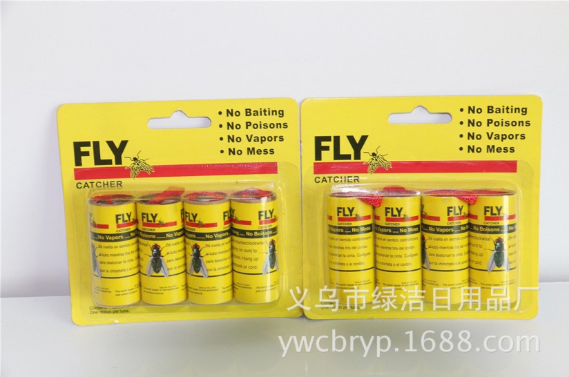 苍蝇诱捕器粘蝇卷纸吸塑卡装苍蝇卷苍蝇捕捉器可定做产品图