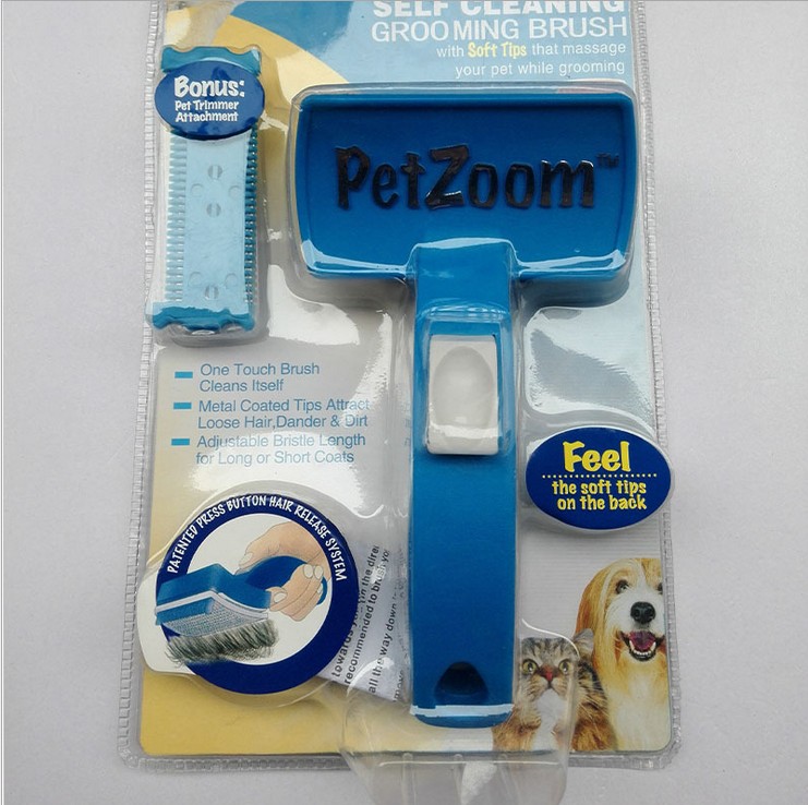 PetZoom Pet grooming brush Special hair removal needle comb shaving brush Cleaning brush TV products
