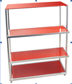 Garment display stand for ex-factory exclusive store (Nakajima two-arm single pole)