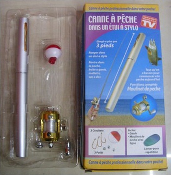 TV购物户外钓鱼钩FISHING ROD IN PEN收缩竿产品图