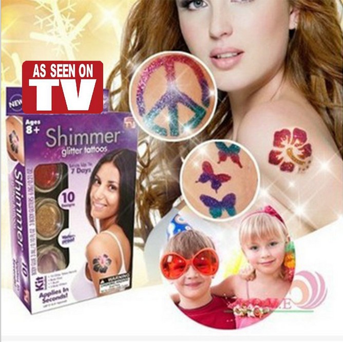 TV product Shimmer Flash Powder tattoo stickers DIY creative stickers