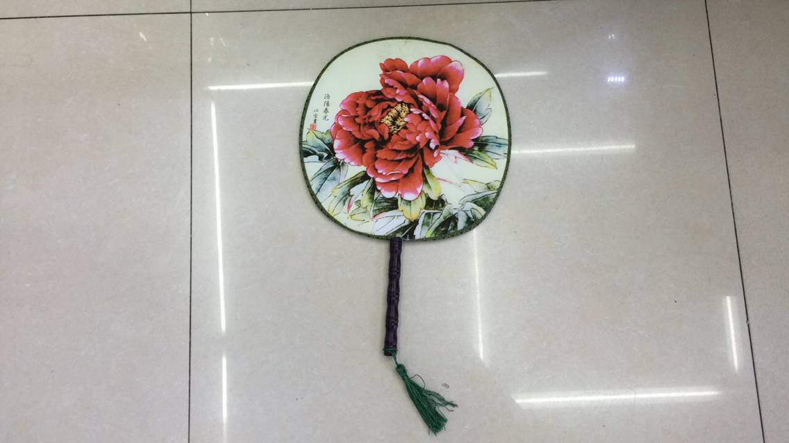 Fine Single Side Palace Fan Peony Picture Beauty Picture Specification drawing
