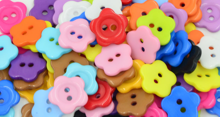 树脂彩色儿童梅花扣纽扣扣子