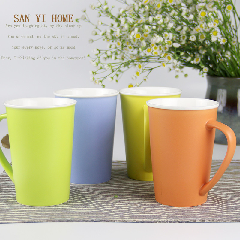 Sanyi Ceramic Creative Solid Color frosted Ceramic mugs, ice cream cups and coffee cups Specification image