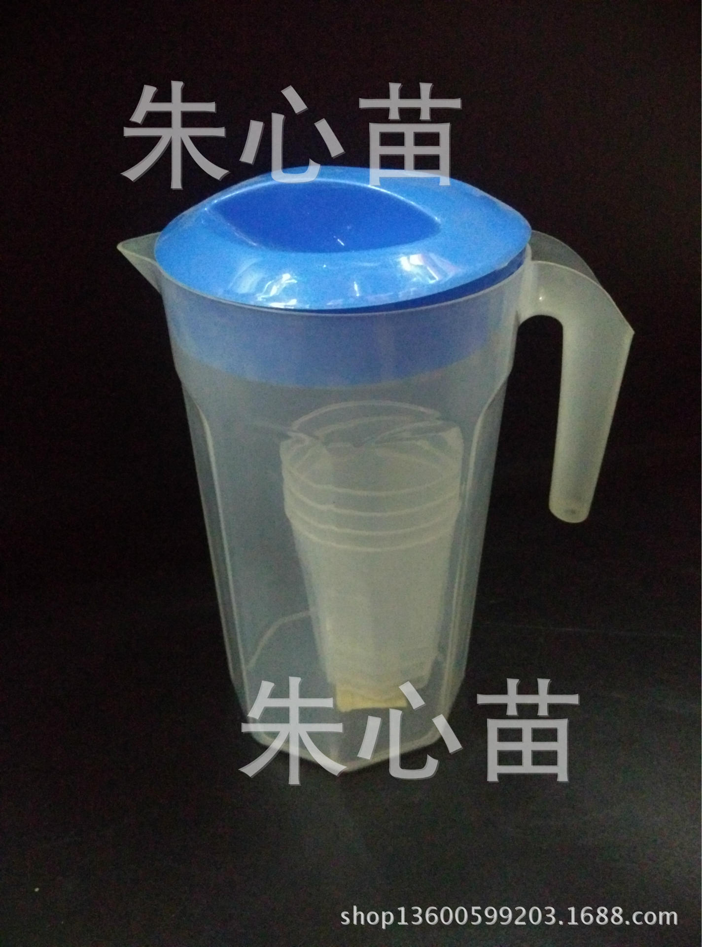 塑料冷水壶茶水壶五件套耐热可拆洗大容量凉水壶带盖四个水杯套装